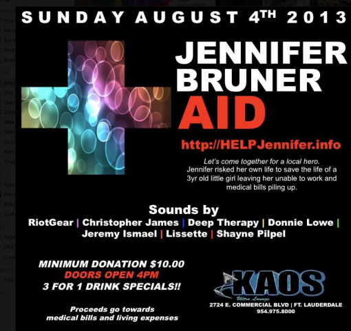 Jennifer Bruner Aid Fundraiser - This Sunday Aug 4th